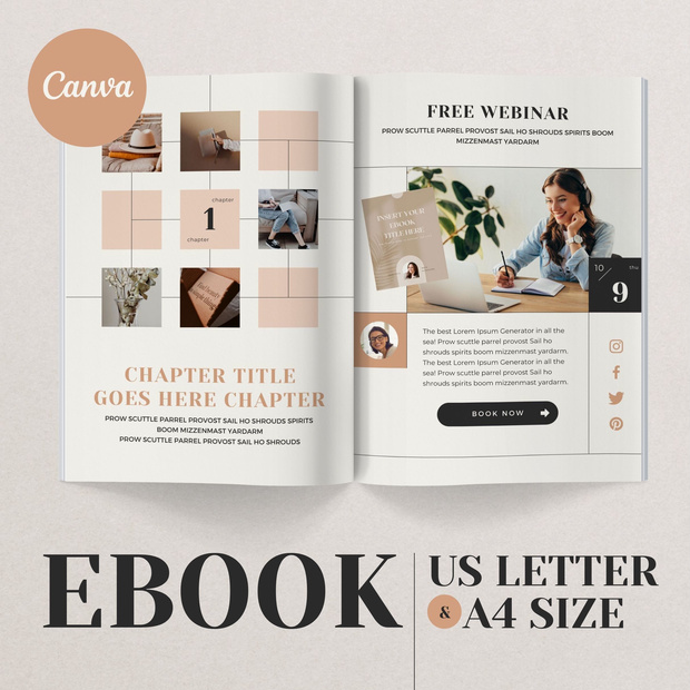 A4&USレター縦位置eBookテンプレートCanva76点セット – カレンダー