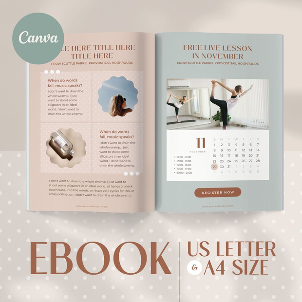 A4&USレター縦位置eBookテンプレートCanva72点セット – Dot