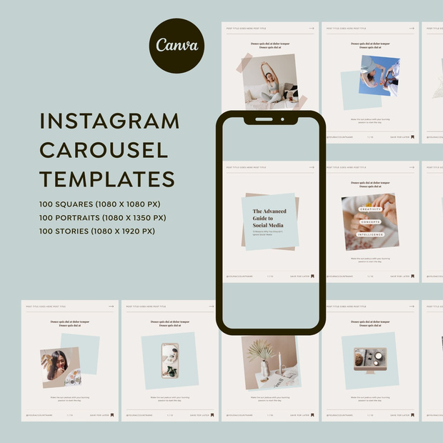インスタグラムテンプレートCanva投稿&ストーリー300点セット - Wabi-sabi
