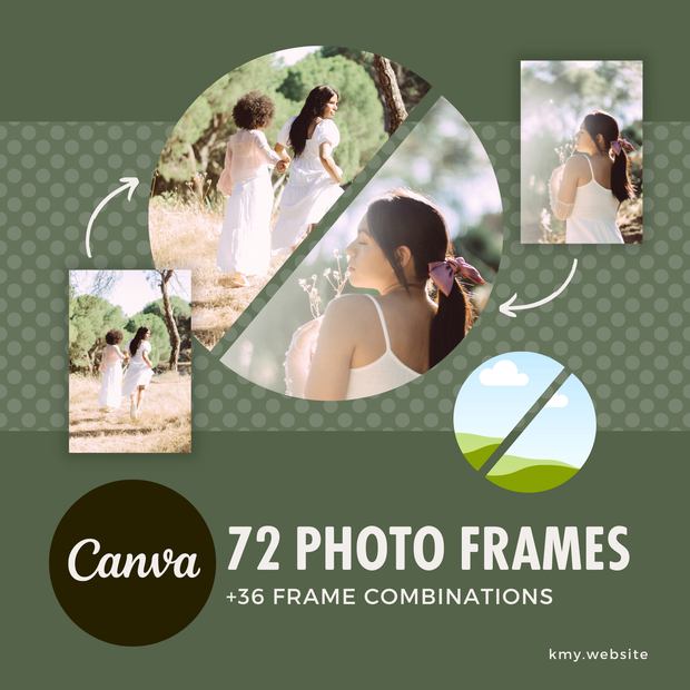 中の写真が傾かないCanva半円写真フレームセット【FREE版あり】