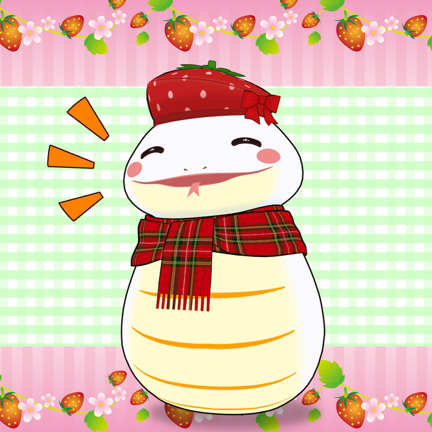 🍓オリジナル3Dモデル：苺モチノコ（Strawberry Mochinoko）