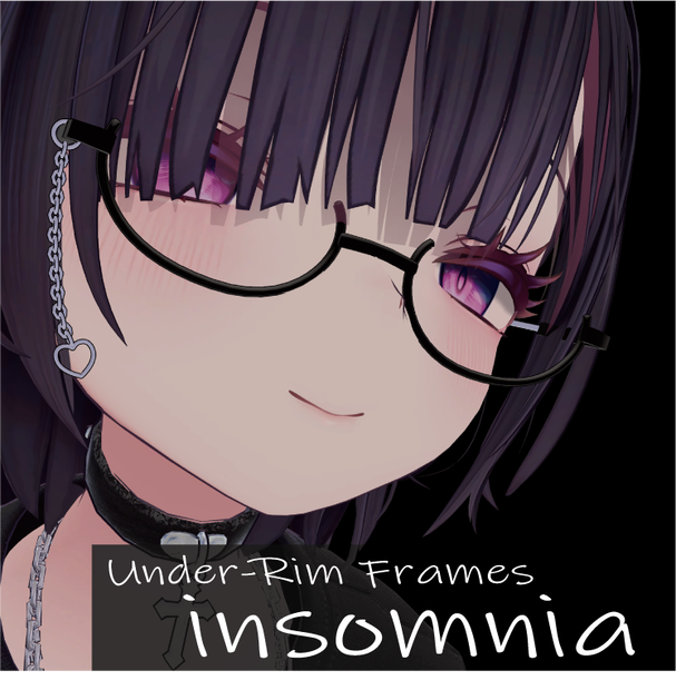 【13アバター対応】フェイクグラス insomnia（インソムニア）【伊達眼鏡】