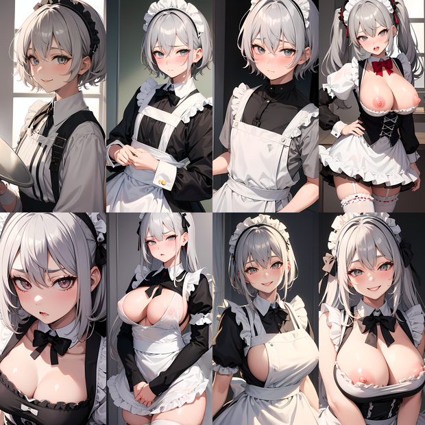 《素材34点》『従順な白メイド』_ゲーム素材_画像素材