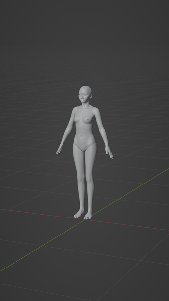 3DCGキャラクター　momotani yuzuki　bodyメッシュ