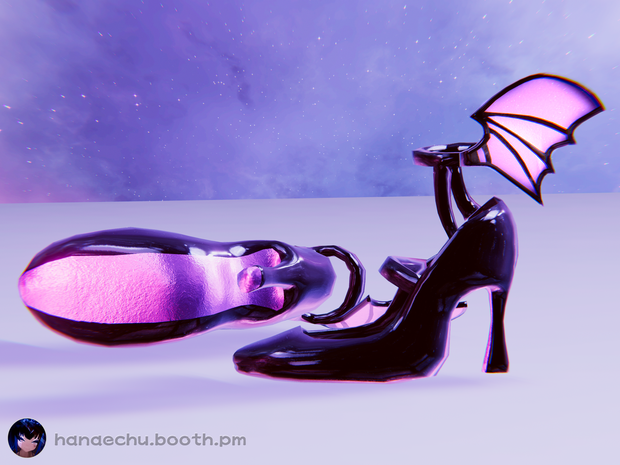 Bat Heelz Pastel Goth  ハイヒール VRChat向けオリジナル3Dアバタ FBX unitypackage