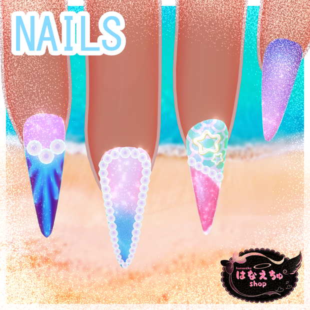 海 ネイル 3D model Ocean Nails Unitypackage vrchat