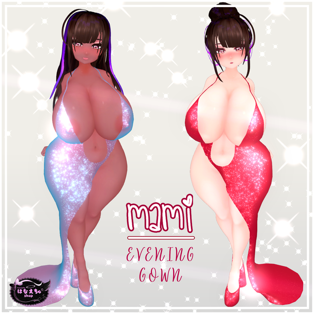「まみ」Evening Gown イブニングドレス 3D Model Unitypackage
