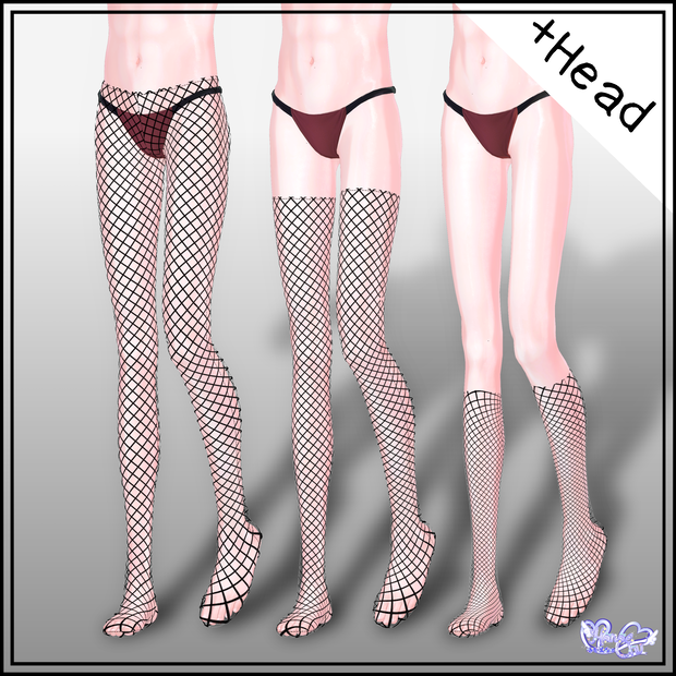 【 +Head 】メンズの網タイツセット Mens Fishnet Stockings Set 