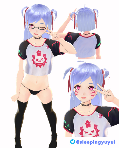 【VROID用】オーバーウォッチ D.VA ミニTシャツ Overwatch D.VA Mini T-Shirt