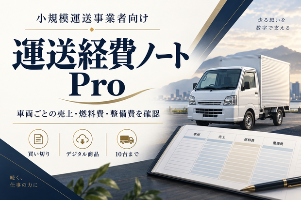 運送経費ノート Pro｜10台までの車両別採算・燃費・整備管理【買い切り表計算ツール】