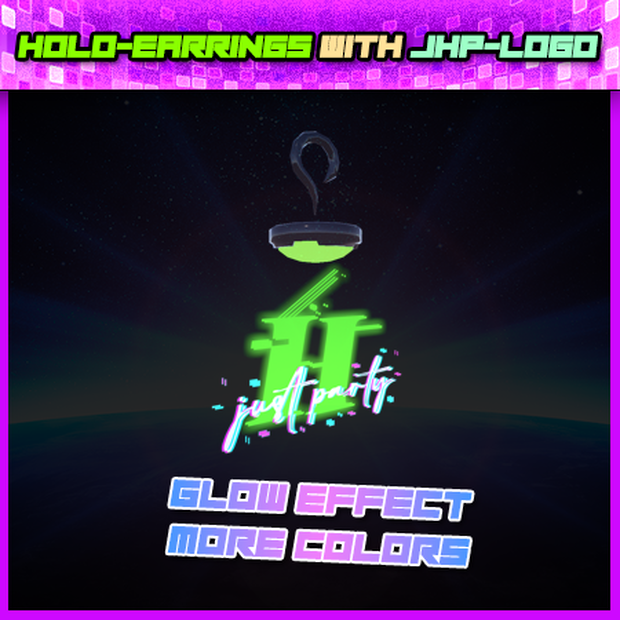 Holo-Earrings with Just H Party Glow [All Avatars] - PhysBones - Glow
