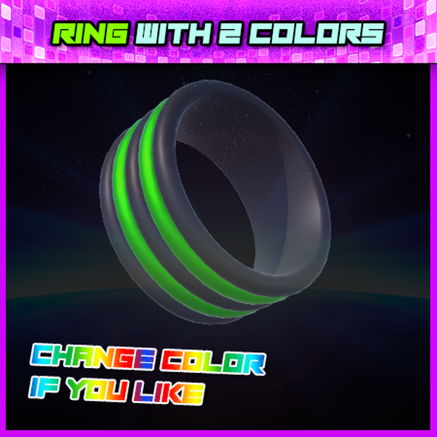 Ring or Bracelet with 2 Colors Area - Change Color - high quality