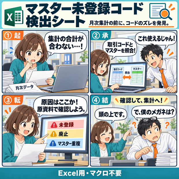 マスター未登録コード 検出シート / Sheet for Detecting Codes Missing from Master Data