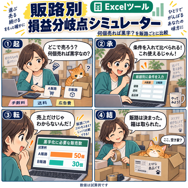 販路別 損益分岐点シミュレーター / Break-Even Simulator by Sales Channel
