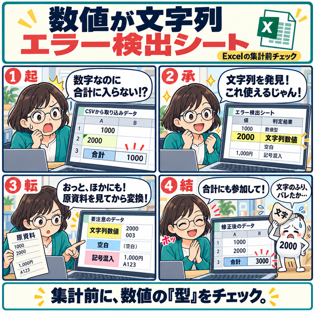 数値が文字列 エラー検出シート / Error Detection Sheet for Numbers Stored as Text