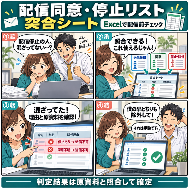 配信同意・停止リスト 突合シート / Opt-In and Opt-Out List Reconciliation Sheet
