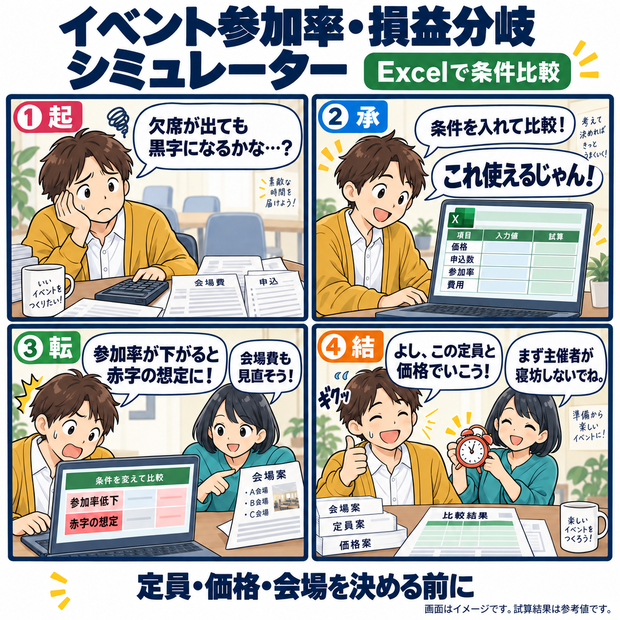 イベント参加率・損益分岐シミュレーター / Event Participation Rate and Break-Even Simulator