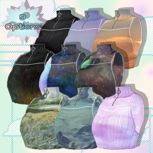 knitted crop top with zipper (Vroid texture)