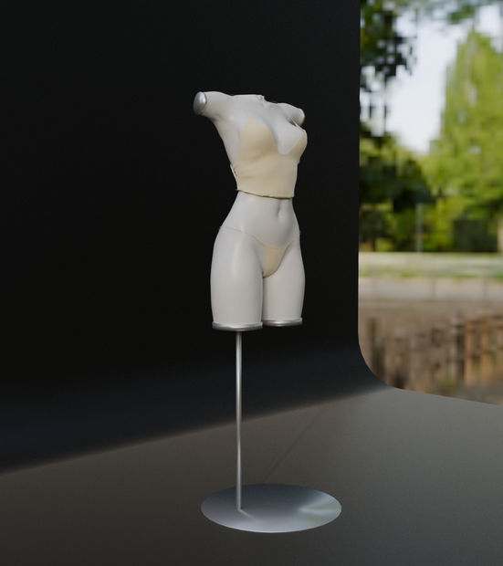 マネキン　3Dモデル　Blenderファイル　クロスシミュレーション用