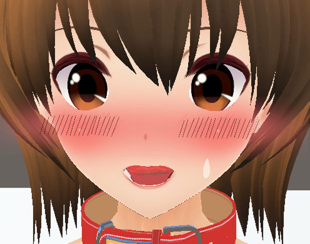 Unity用赤面＋青ざめ＋汗オブジェクト＋差分　顔内部に仕込んでシェイプキーで表面に出せる