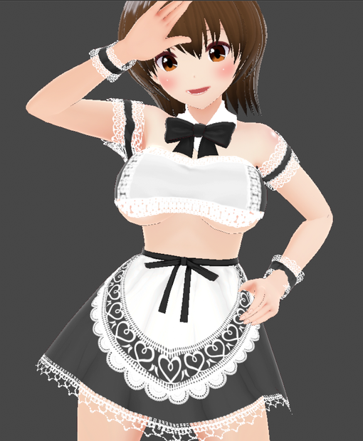 【クレジット不要・商用利用OK】セクシーメイド服風VRoidテクスチャ　GIMP作業データ付