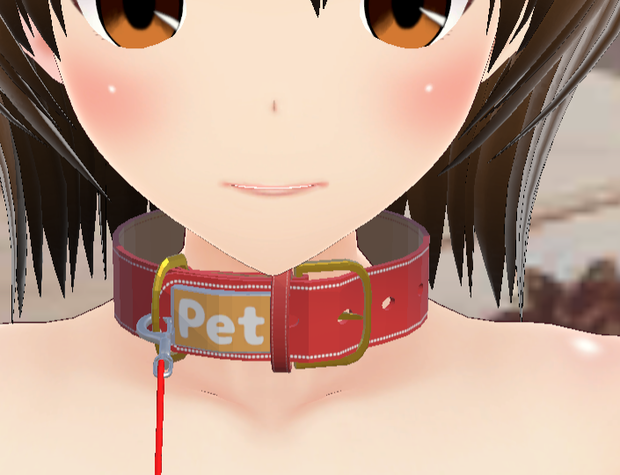 首輪・目隠し・口枷セットUnity用(鎖 リード付) VRChat・PhysBone対応　URP・HDRP対応
