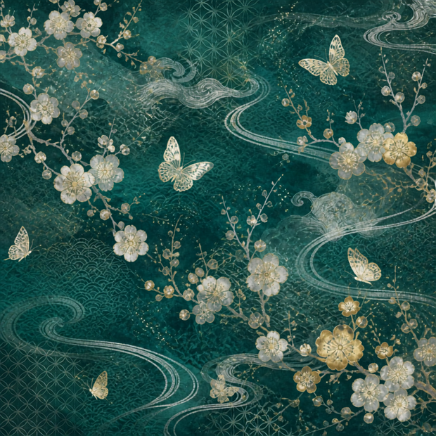 💚 青緑｜翡翠の花蝶