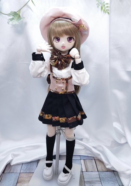 ☆【SALE】私立あかねすたいる学園制服セット MDD/DDPサイズ(桃×茶色地に紅葉)☆