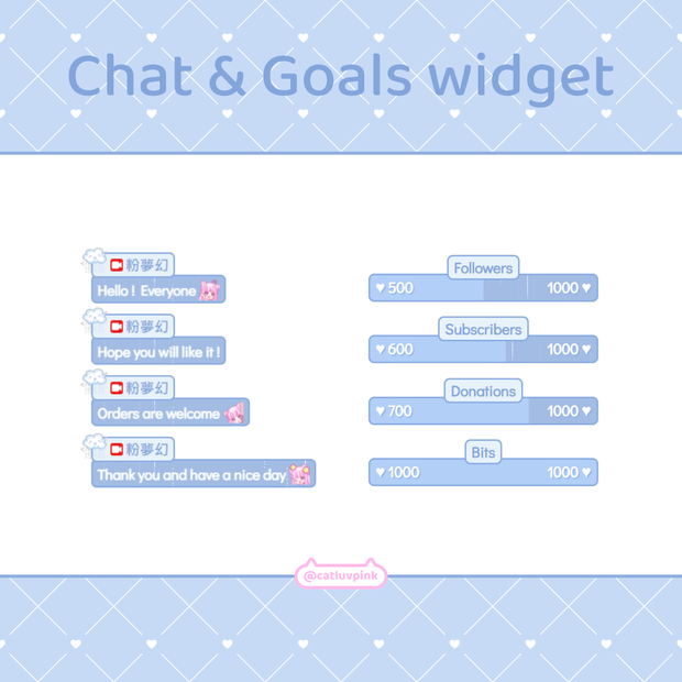 【配信】Raining - Chat and Goals Widget for Stream | Twitch/Facebook