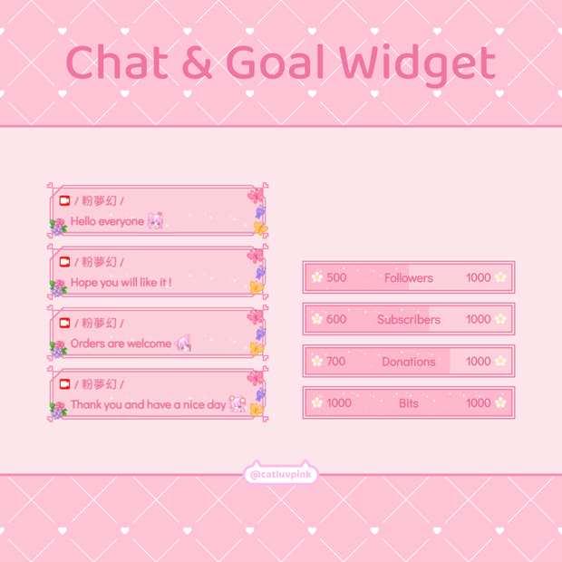 【配信】Rose with butterflies - Chat and Goal Widget for Stream | Twitch/Facebook