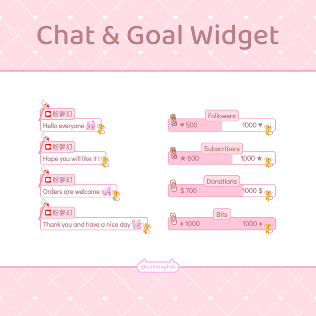 【配信】Cardcaptor sakura - Chat and Goal Widget for Stream | Twitch/Facebook