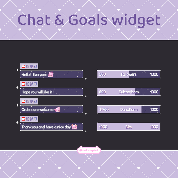 【配信】Flashing lines - Chat and Goals Widget for Stream | Twitch/Facebook
