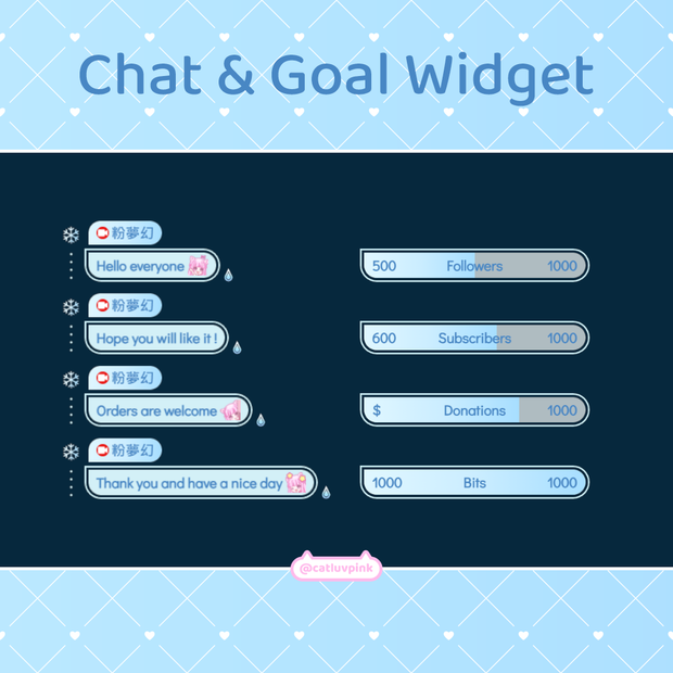 【配信】Snow turn - Chat and Goal Widget for Stream | Twitch/Facebook