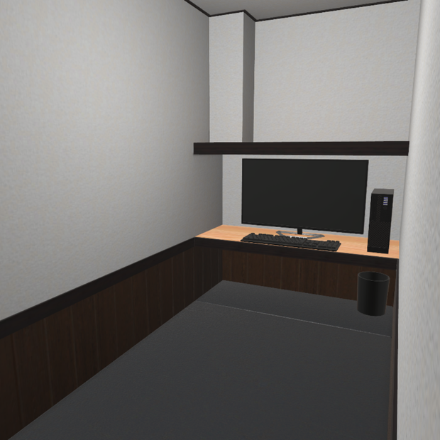 【VRChat想定】ネットカフェの個室 / Internet cafe private room