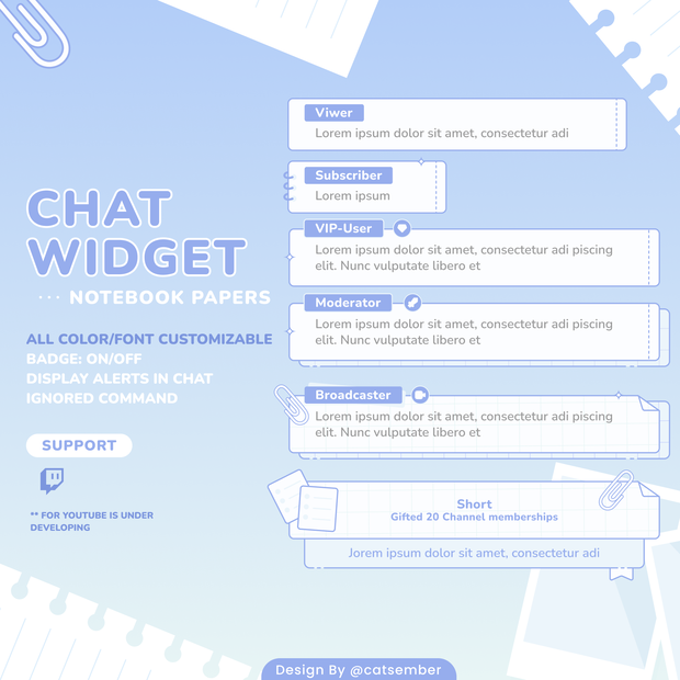 Notebook Paper | 【Twitch】・配信者向けカスタムCSS | StreamElement対応
