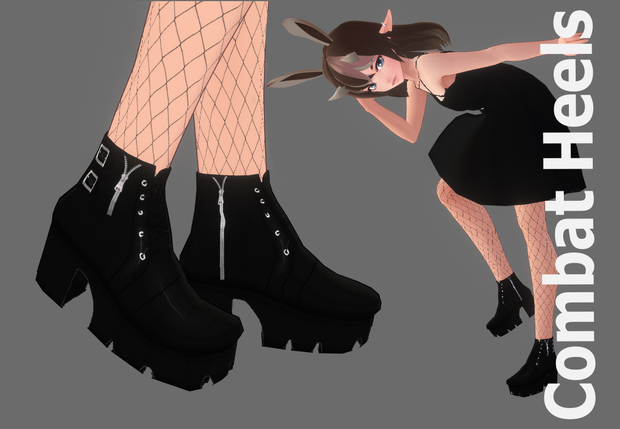 [FREE VROID TEXTURE] Black Punk Boots