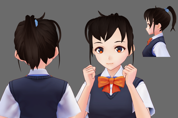 [FREE VROID TEXTURE] Small ponytail hair preset