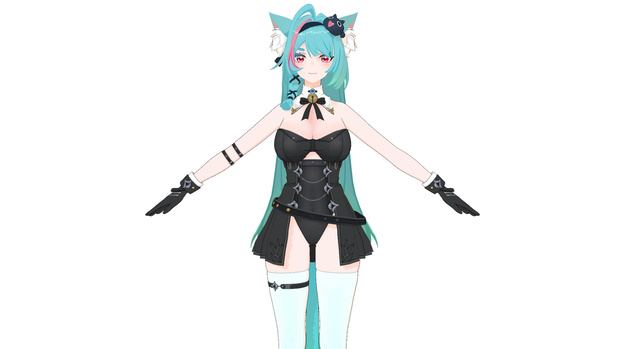 (MMD) NTE ミント 衣装セット 通常衣装軽装＆ハイレグVer 宿舎黒下着Ver