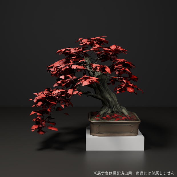 盆栽 モミジ 緋雲｜VRChat向け和風3D置物・紅葉インテリア【ワールド装飾】