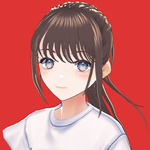 Vroid用 ゆるポニーテール プリセット テクスチャ 女の子用 素材販売倉庫 Booth