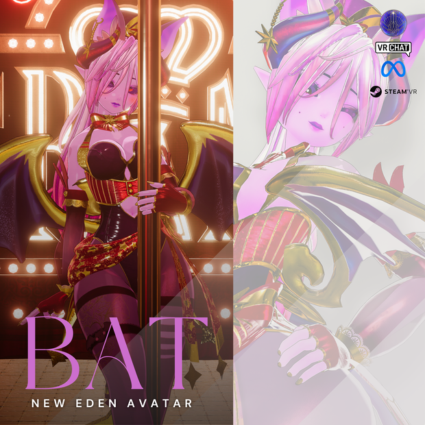 Bat - 3.0 Avatars with Scratch Assets + Optimized Version - Physbone Compatible