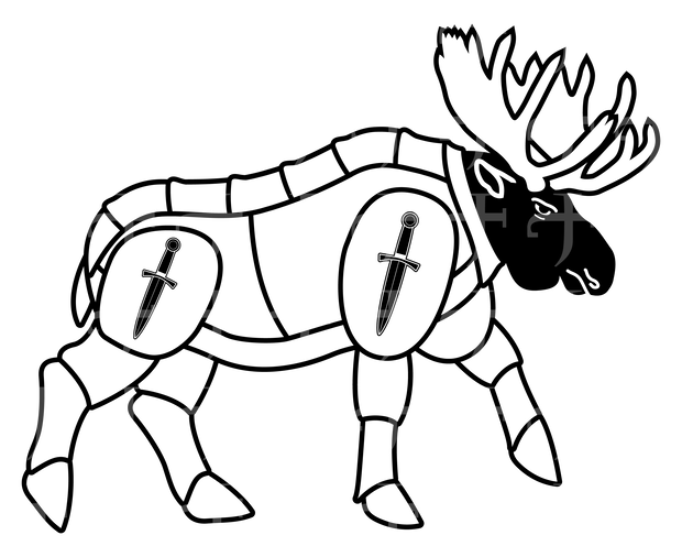 Moose Elk Plate Armor Medieval PNG transparent Vector tattoo VRchat avatar VROID
