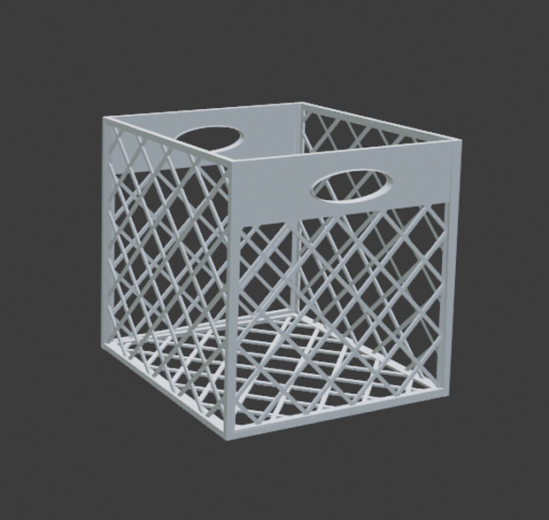 Milk Crate Plastic 3D Blender FBX VRCHAT PROP FREE
