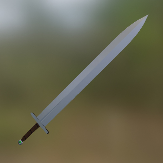 Shortsword Sword Blade Steel Leather Emerald Weapon Medieval Blacksmith Melee 3D Blender FBX VRCHAT PROP