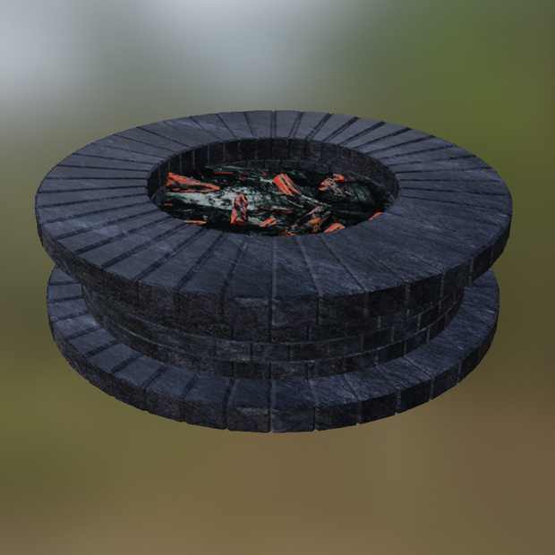 Forge Firepit Blacksmith Smelt Stone Ore Metal Furniture Old Medieval 3D Blender FBX VRCHAT PROP