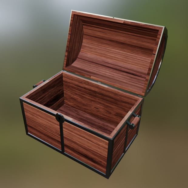 Chest Furniture Open Close Storage Woodworking Steel Wood Medieval Blacksmith 3D Blender FBX VRCHAT PROP