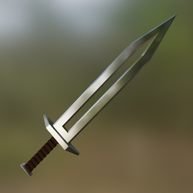 Two Handed Split Sword Steel Leather Blacksmith Melee Weapon Medieval Leatherworking Slash Blade Cut Slicer 3D Blender FBX VRCHAT PROP