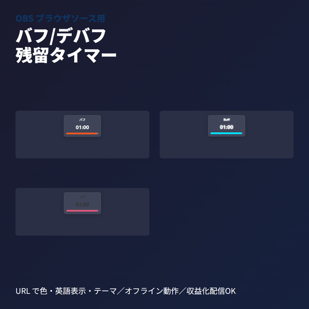 スキル状態可視化ボード｜バフ・デバフ残り時間管理UI