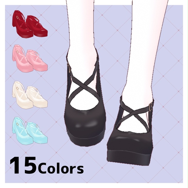 【Vroid正式版】クロスストラップパンプス - 双葉くるみ - BOOTH