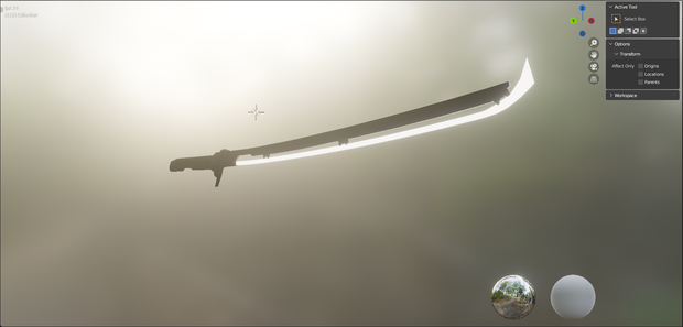 光る！ サイバーパンク風 刀 3D model FBX 